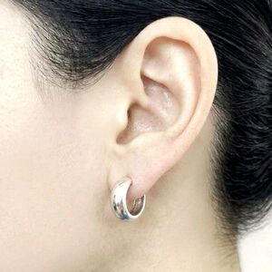 Rare VTG Italian Sterling Silver Hoops 925 Hallmark 1187 VI BVS Vicenza Pre-1968